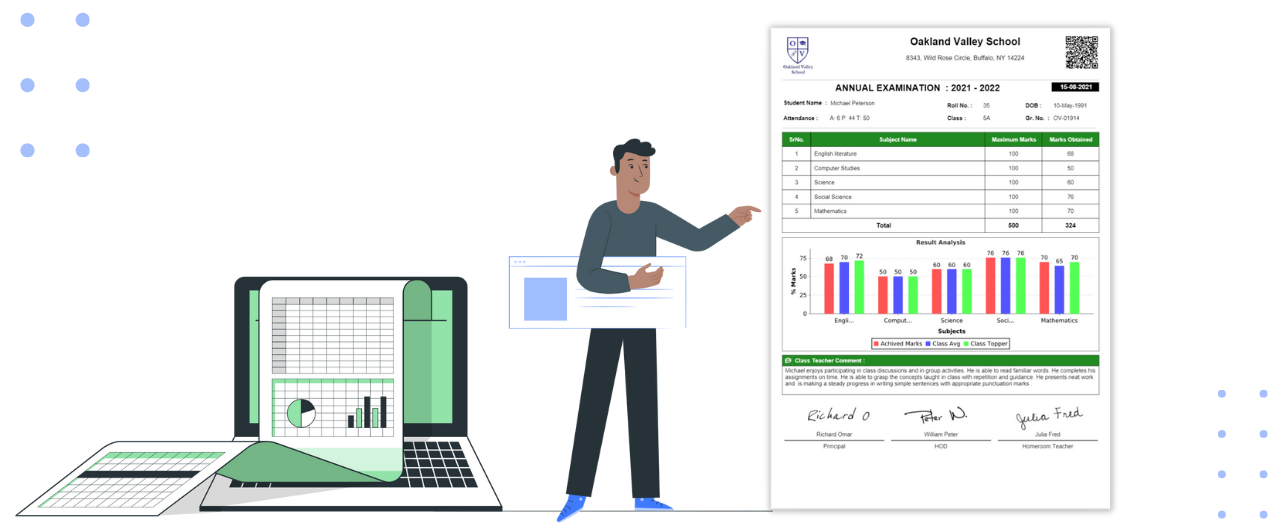 create report card from excel